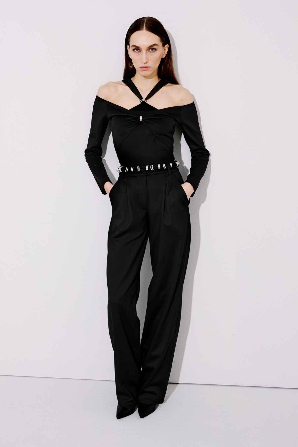 Look 10, Veyra Blouse and Kira Trousers and Zyra Skirt, Fall / Winter 25–26