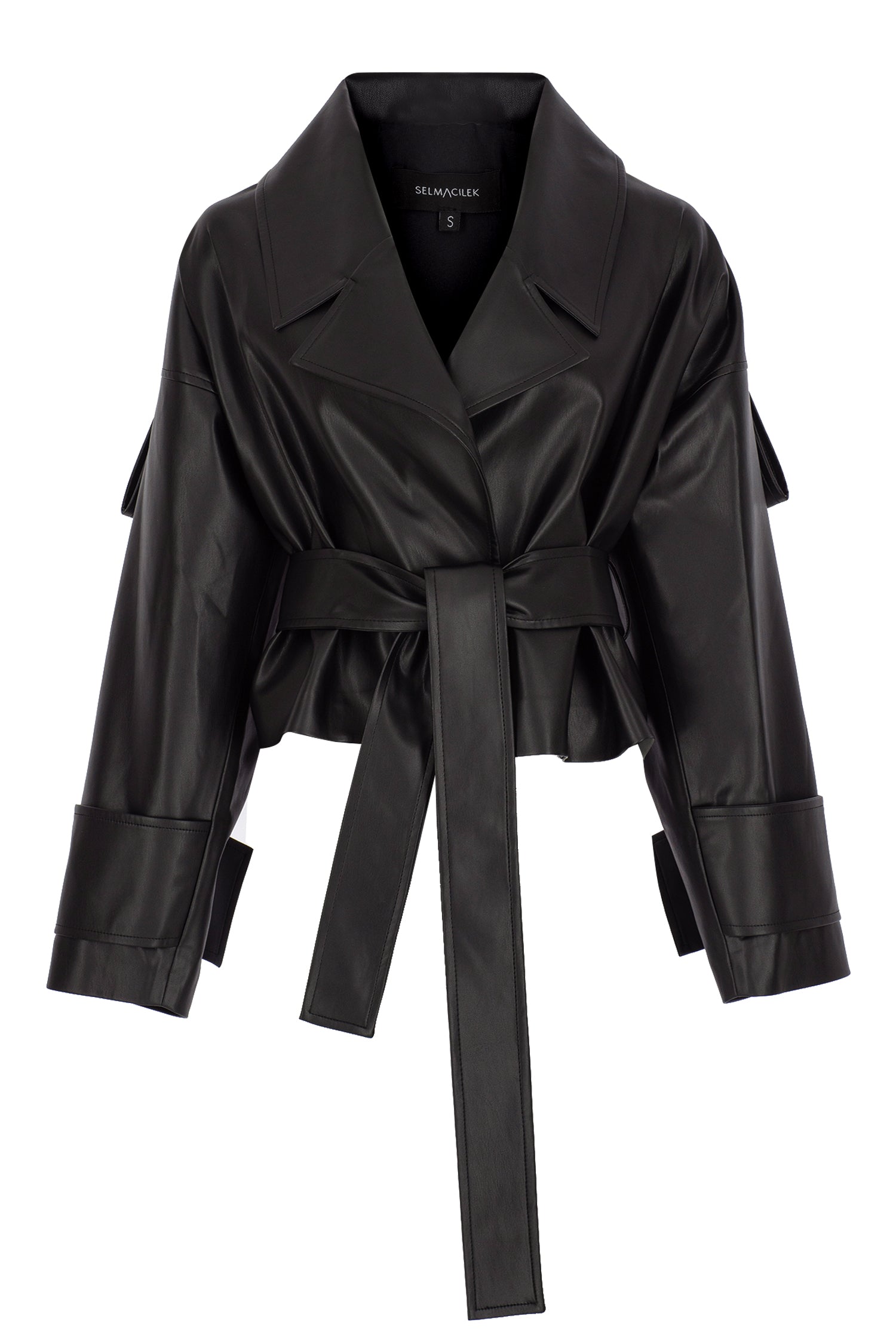 最終お値下げ新品未使用タグ付CARLA Lady handsome jacket Nayla Black Vegan Leather Jacket – EN-SELMACILEK