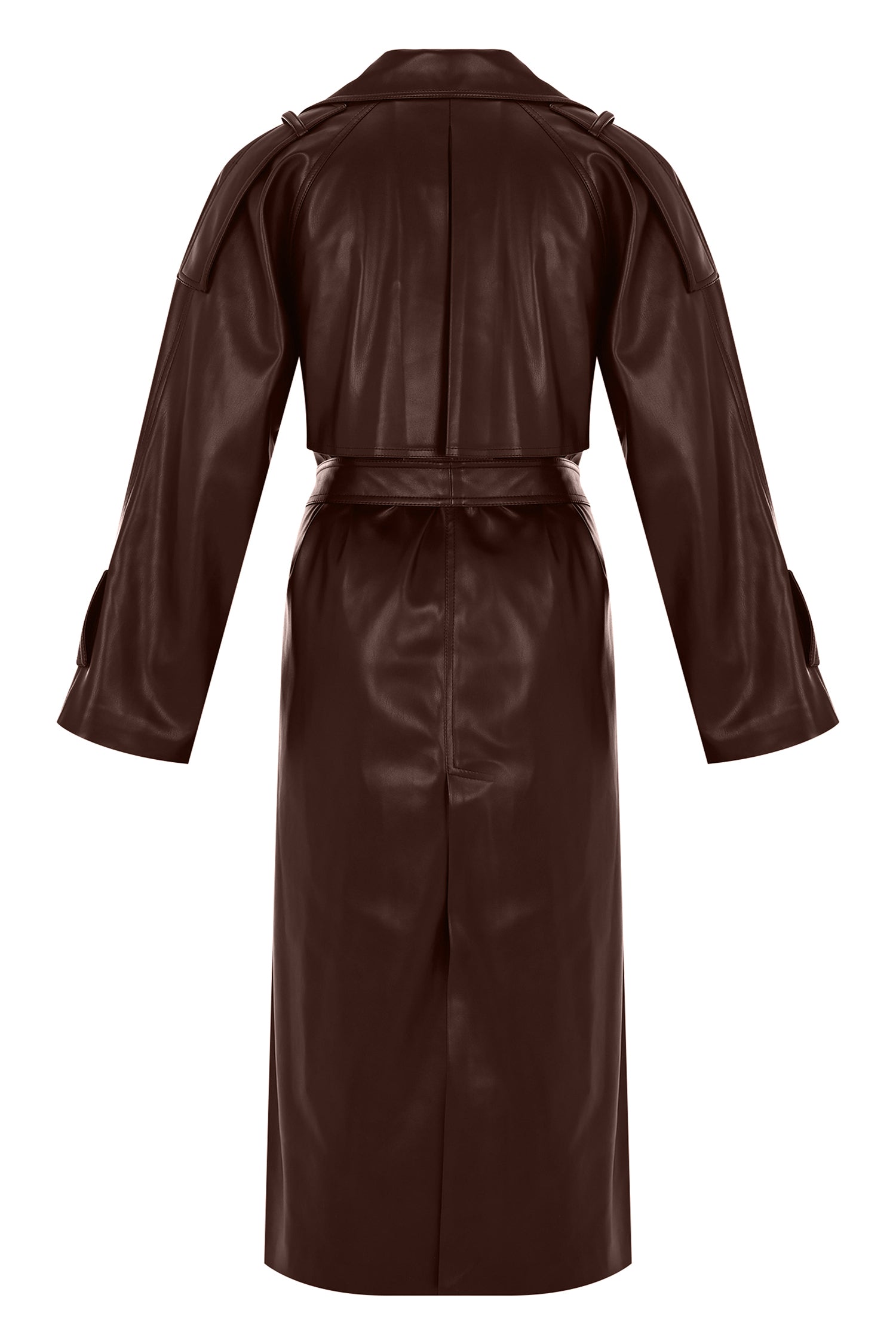 LOW CLASSIC☆美品　LEATHER LONG JACKET Lama Dark Brown Trench Coat – EN-SELMACILEK