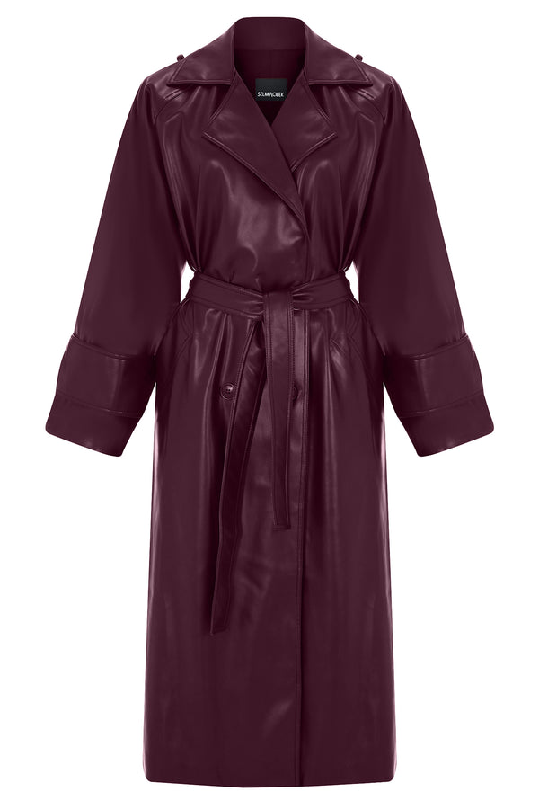 Lama Burgundy Trench Coat