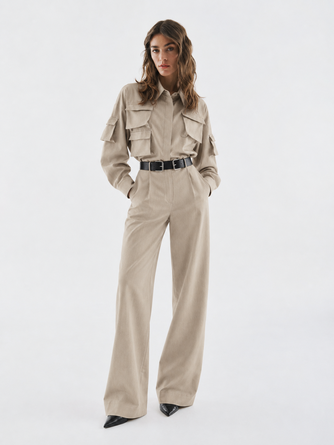 Safari Jumpsuit – Beige