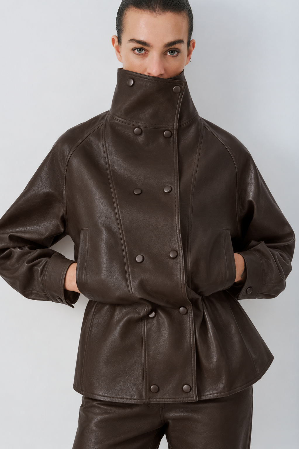 Camilla Brown Vegan Leather Jacket