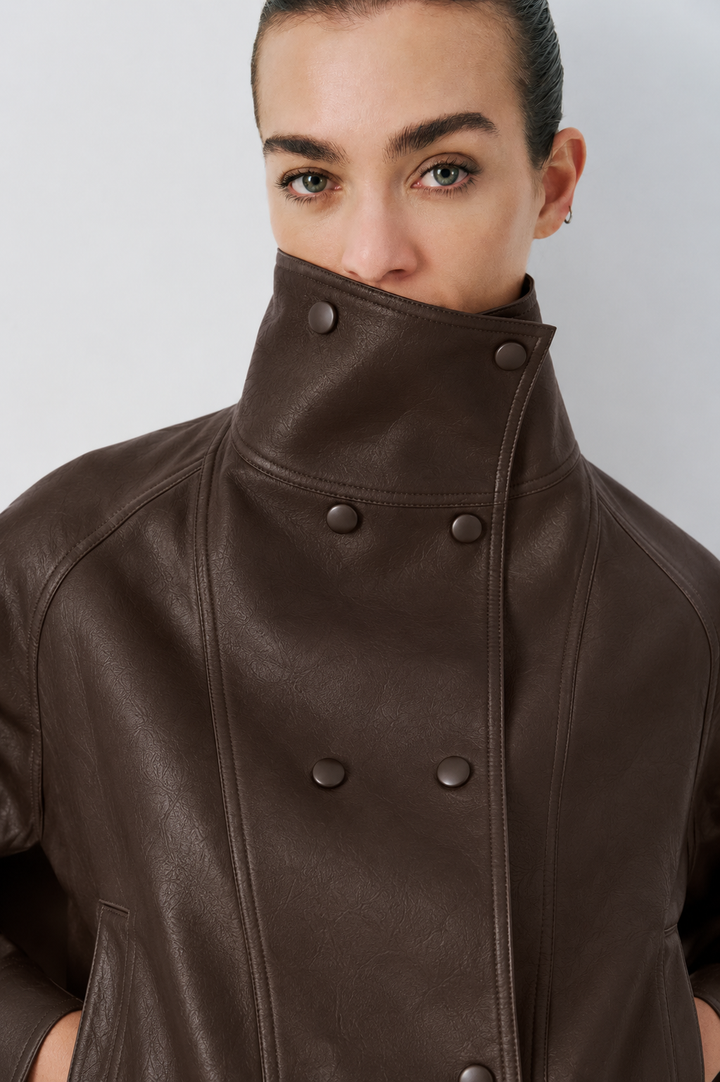 Camilla Brown Vegan Leather Jacket