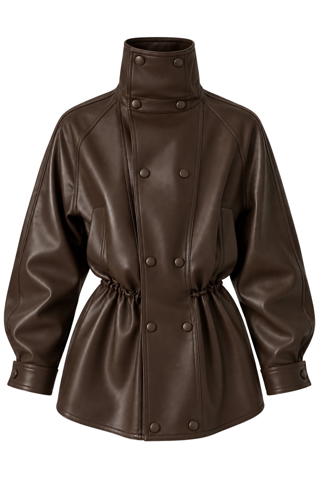 Camilla Vegan Leather Jacket – Brown