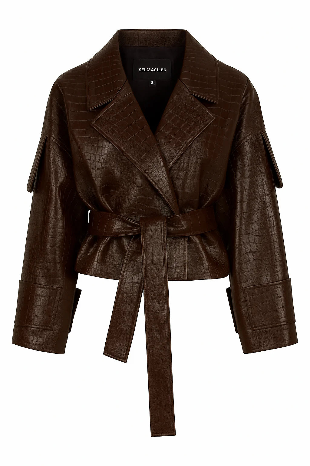 Nayla Croc Jacket – Brown