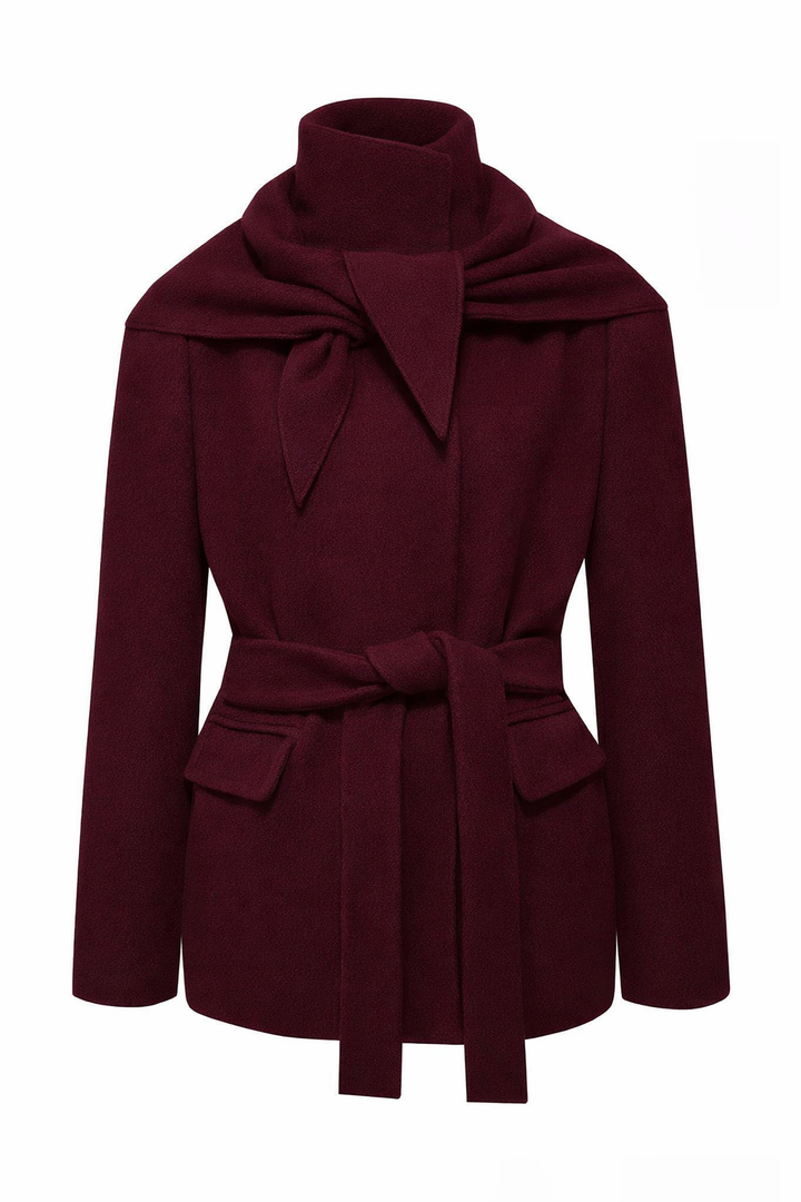 Coco Burgundy Melton Coat