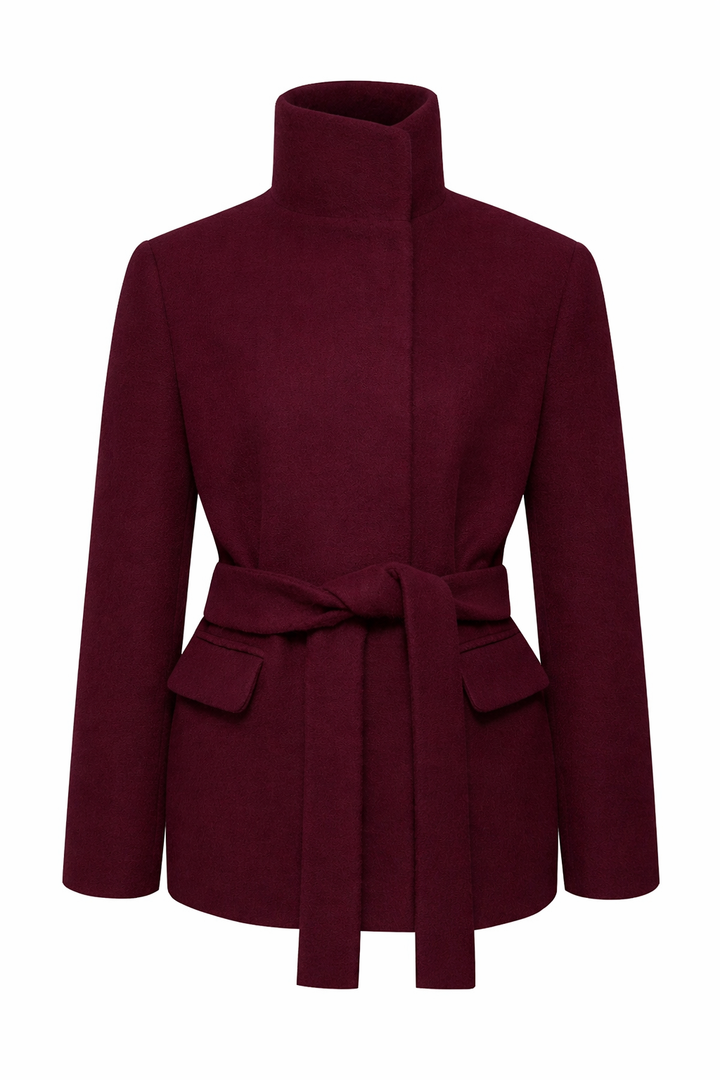 Coco Burgundy Melton Coat