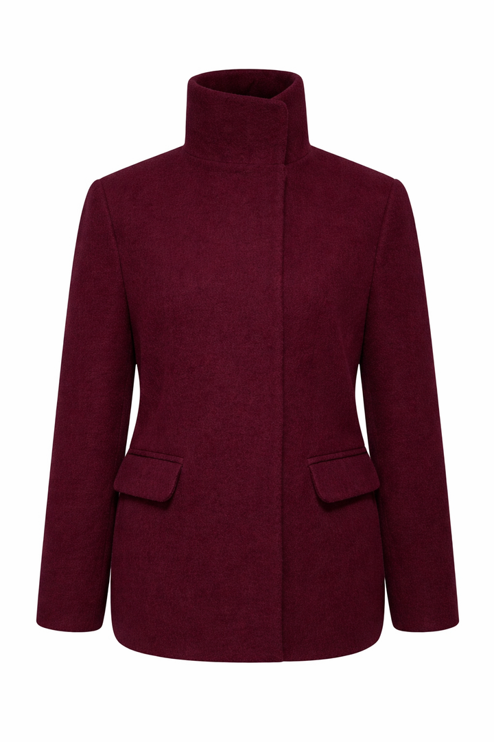 Coco Burgundy Melton Coat