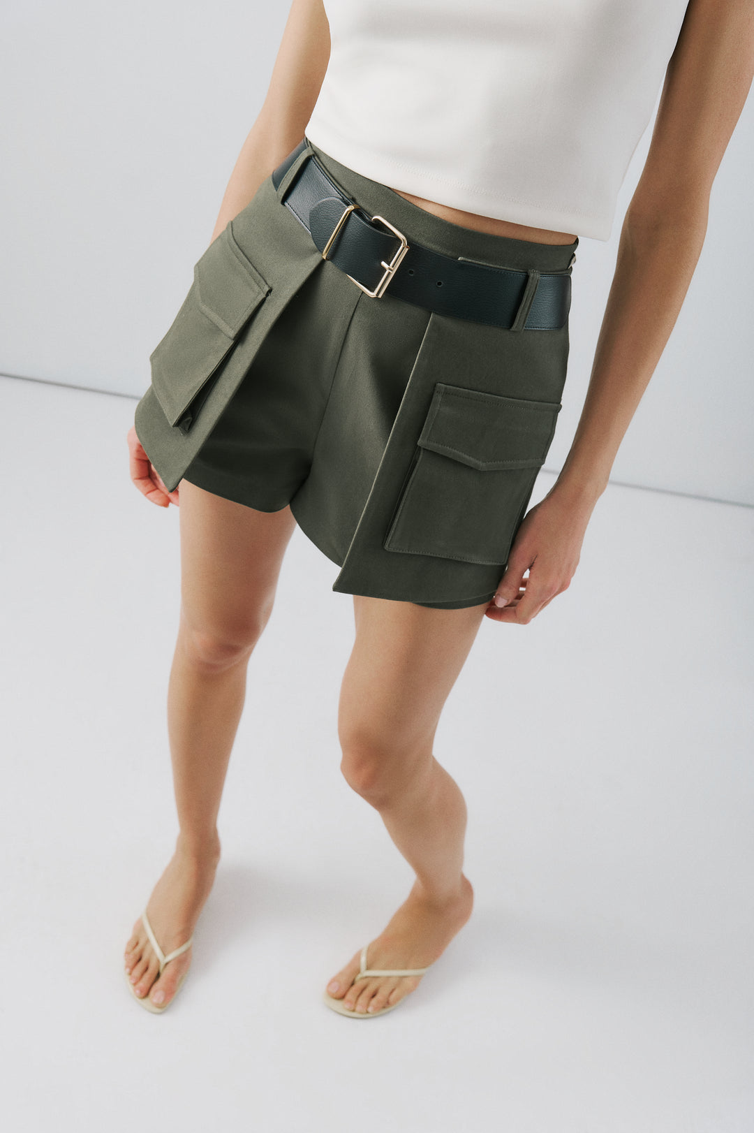 Lina Khaki Short-Skirt