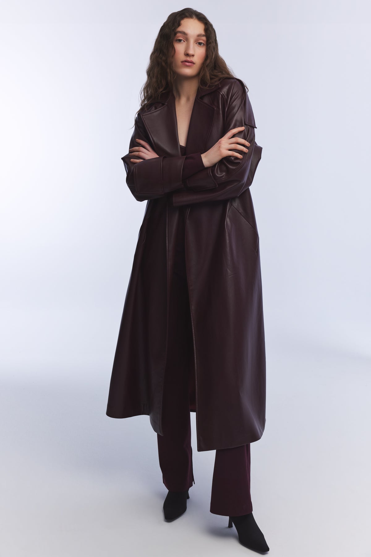 Lama Trench Coat – Burgundy