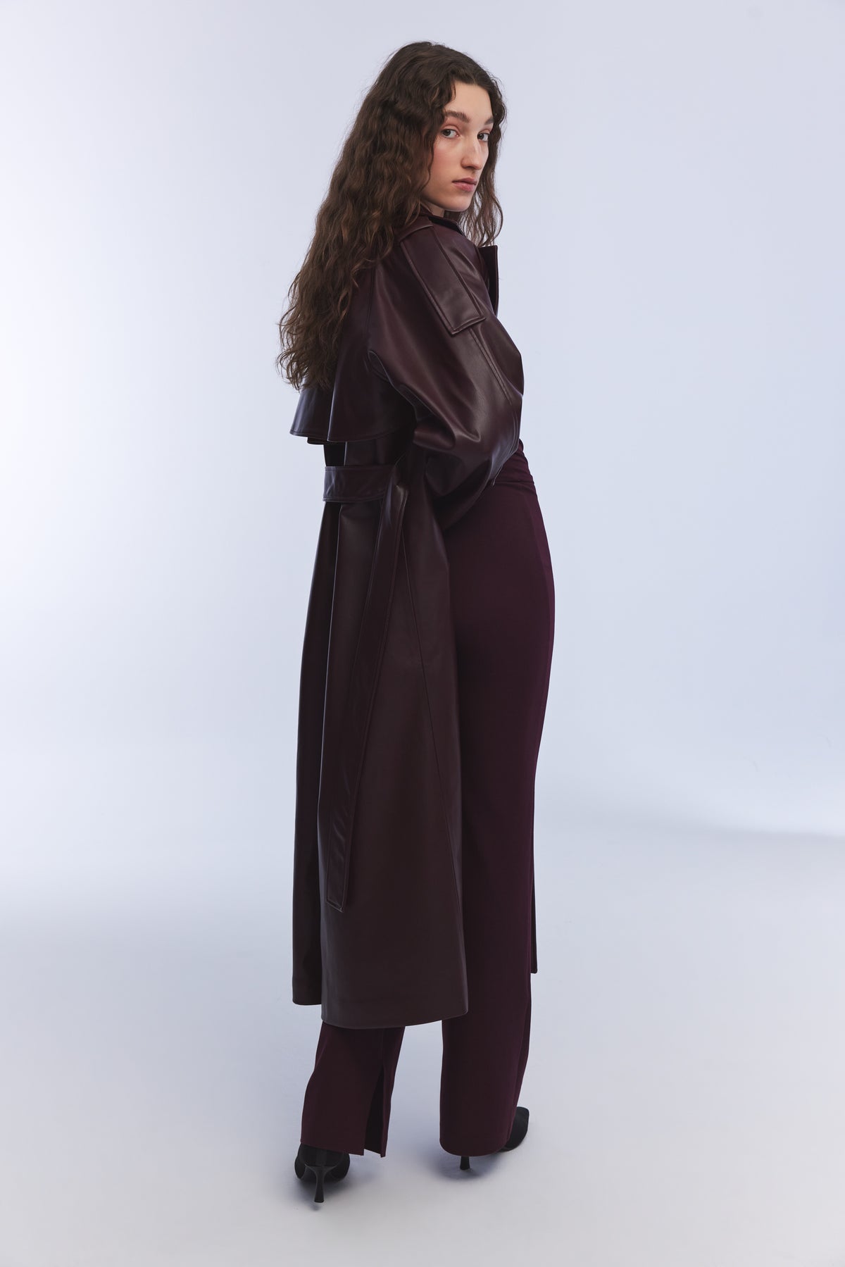 Lama Trench Coat – Burgundy