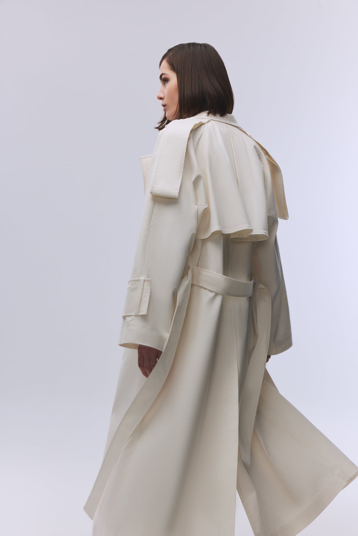 Lama Ecru Canvas Trench Coat