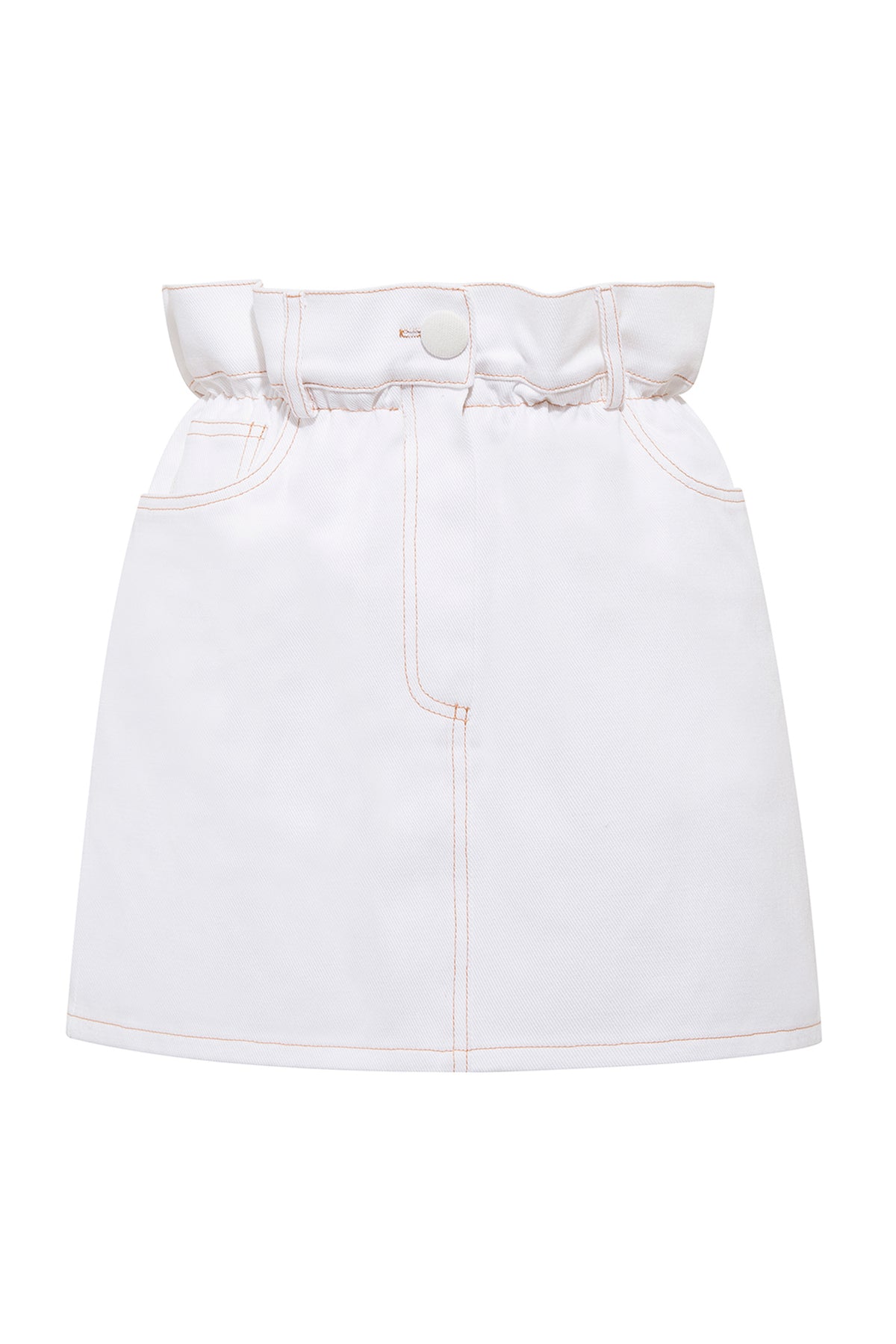 Aria Denim Skirt – White