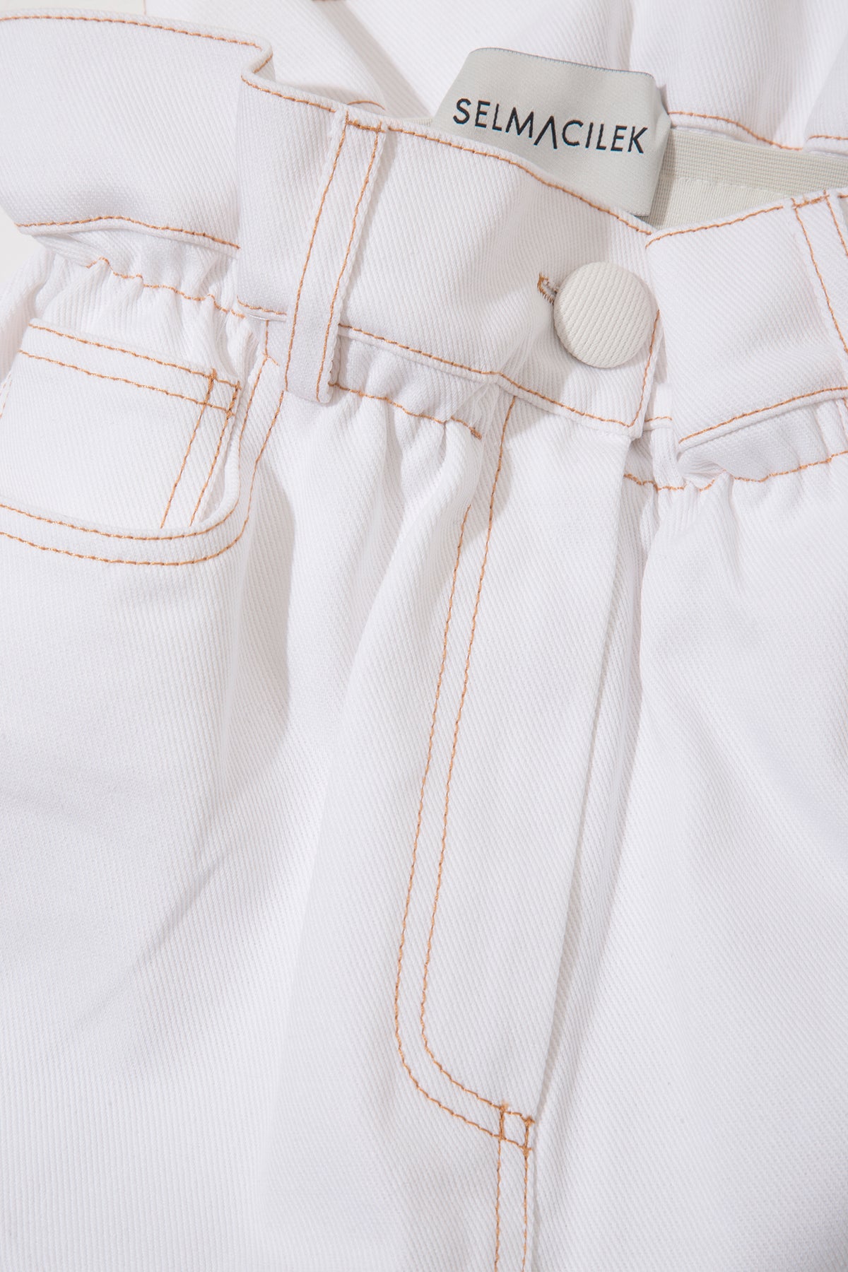Aria Denim Skirt – White
