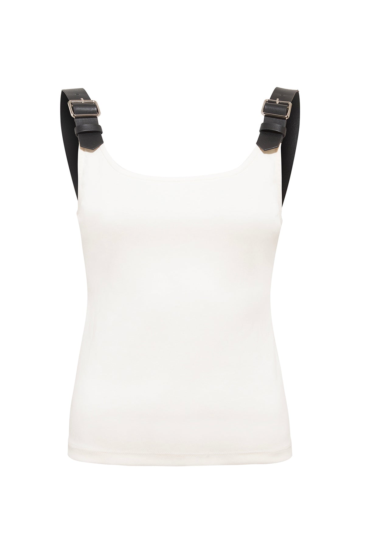 Sivera Tank Top Black Belt – Ecru