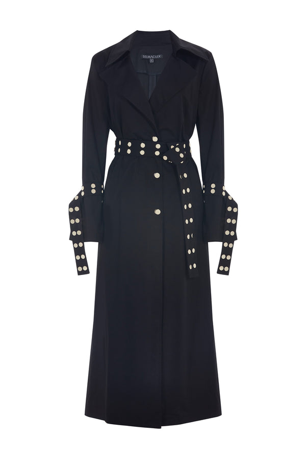 Milan Black Trench Coat